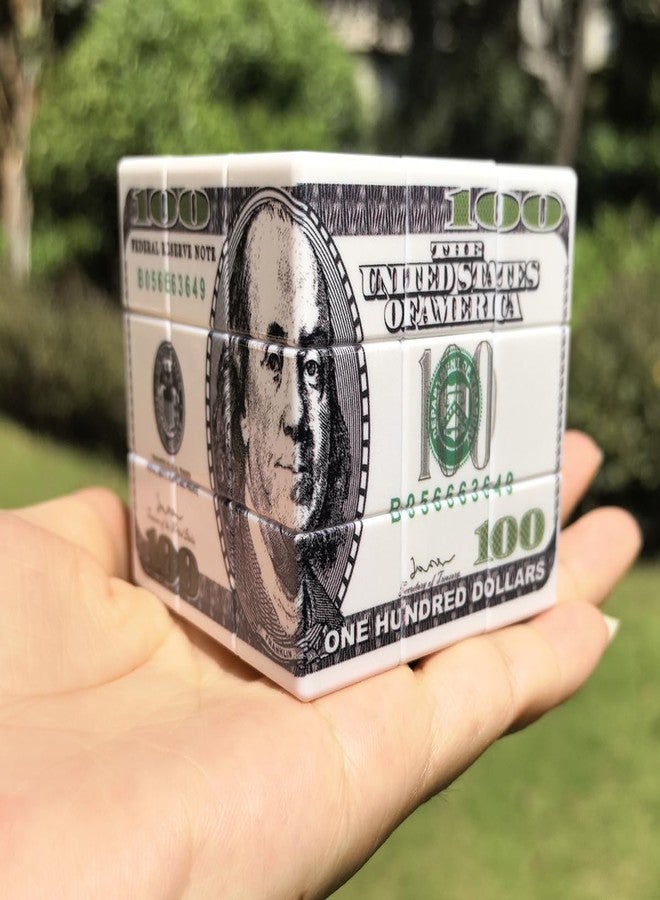 Kugoa 3x3 Magic Cube with 100 Dollar Bill Pattern US Banknote Design Puzzle Cube for Child Adults Toys Smooth Turning Collectible Novelt Speed Cube - Image 5